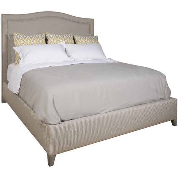 Caroline Casey Upholstered Bed Vanguard Furniture Leg Color Hampton Fabric Kempsey Sheepskin Nailhead Detail No